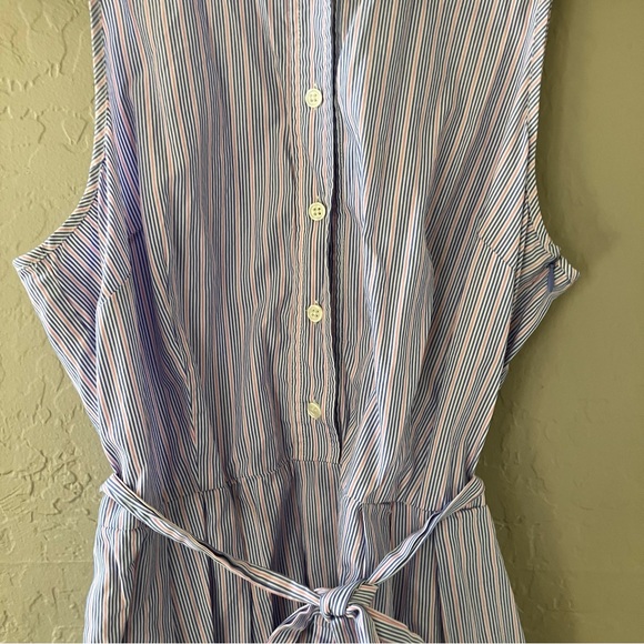 Milly Lavender Striped Sleeveless Dress - Picture 4 of 12